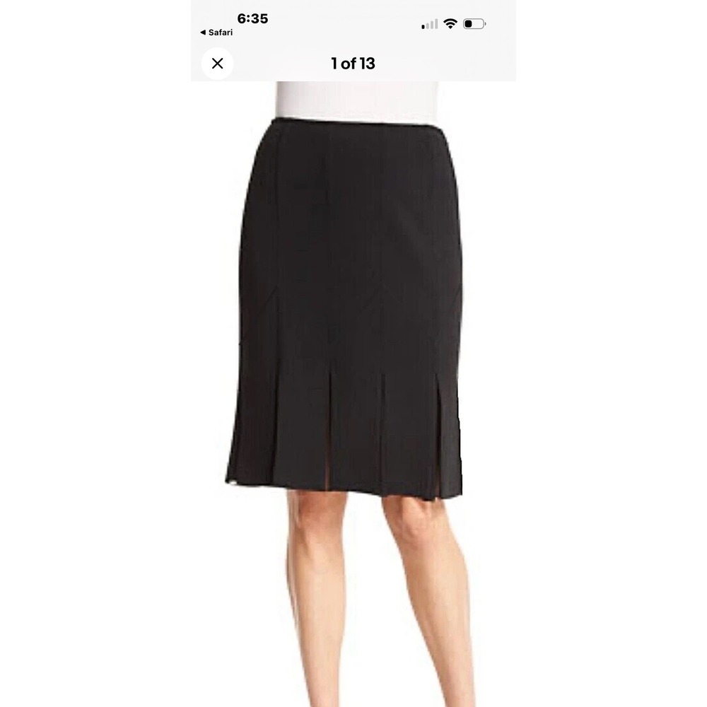 St John Knit Black Split Hem Skirt SZ 16 - Picture 10 of 10